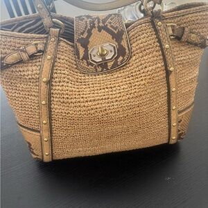 Stylish Coach Snake Skin Woven Handbag